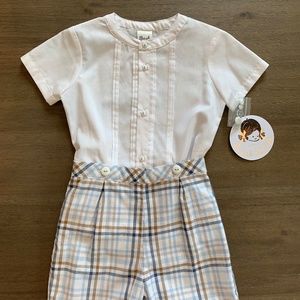 New Sarah Louise 2pc Boys Button On Short Set